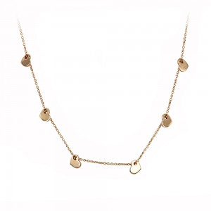 Necklace Hearts Pink gold K14  Code 005287