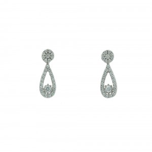 Earrings White gold K14 with semiprecious stones Code 005294 