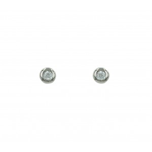 Earrings White gold K14 with semiprecious stone Code 005409