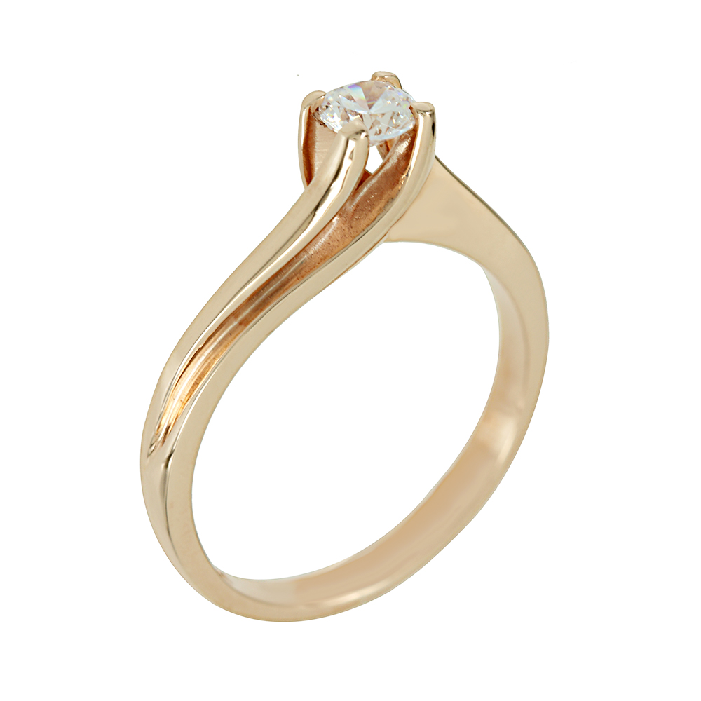 Μονόπετρο δαχτυλίδι Ροζ χρυσός Κ14 με ημιπολύτιμη πέτρα Κωδικός 005609