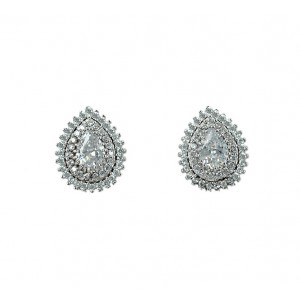 Earrings White gold K14 with semiprecious stones Code 005625 