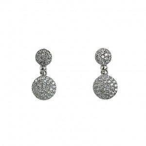 Earrings White gold K14 with semiprecious stones Code 005628