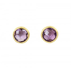 Earrings Yellow gold K14 with Amethyst Code 005638 