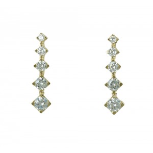 Earrings Yellow gold K14 with semiprecious stones Code 006146