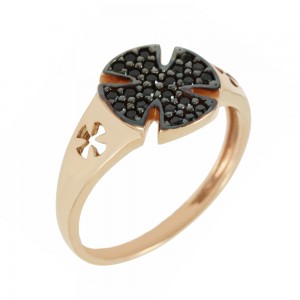 Chevalier Ring Pink gold K14 with semiprecious stones Code 006827