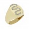 Chevalier ring Yellow gold K14 with semiprecious crystals Code 006917