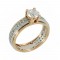 Bicolor Solitaire ring Pink and white gold K14 with semiprecious stones Code 006994 