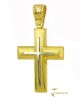 Αντρικός σταυρός Κίτρινος και λευκός χρυσός K14 Aneli collection Κωδικός 002682