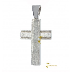 Αντρικός σταυρός Λευκός χρυσός K14 Aneli collection Κωδικός 003160