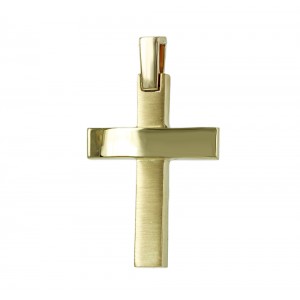 Αντρικός σταυρός Κίτρινος χρυσός K14 Κωδικός 006294 