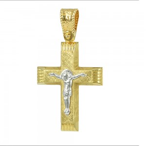 Men’s cross Yellow and white gold K14 Aneli collection Κωδικός 006973