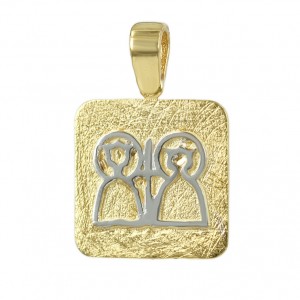 Christian pendant Yellow and white gold K14 Code 006635