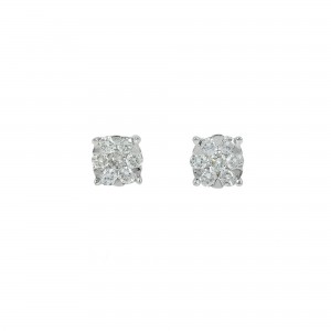 Diamond earrings White gold K18  Brilliant cut Code 004483 
