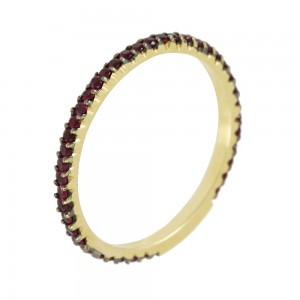 Ring Yellow gold K18 with Rubies Code 006929
