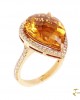Ring Pink gold with Citrine and Diamonds K18 Code 003594