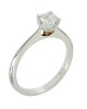Μονόπετρο δαχτυλίδι Λευκός χρυσός Κ18 με διαμάντι Κωδικός 004925