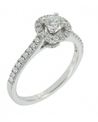Solitaire ring White gold K18 with diamonds Code 005270